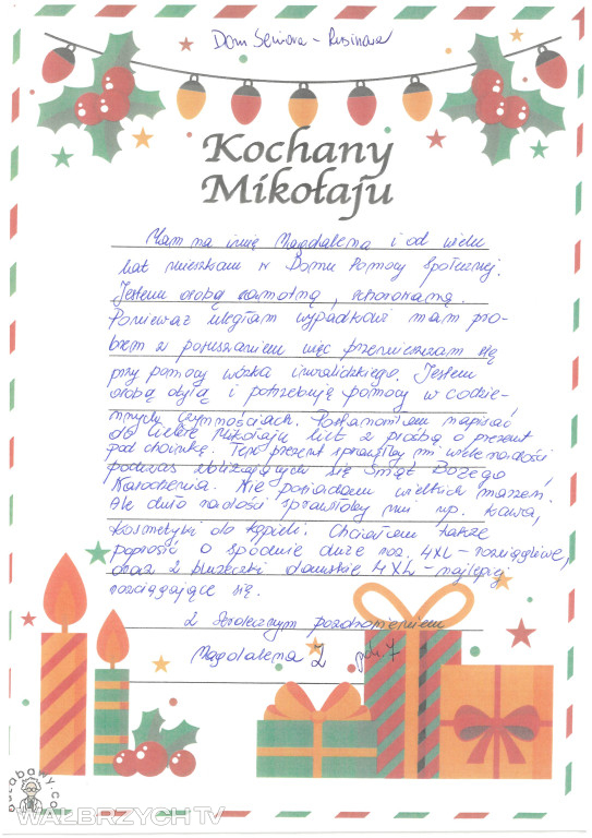 Listy seniorów do Św. Mikołaja