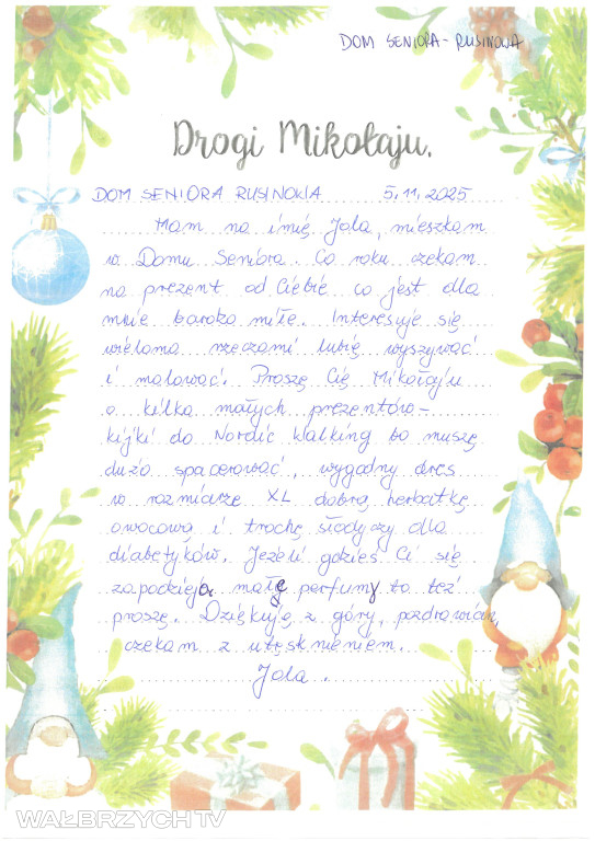 Listy seniorów do Św. Mikołaja