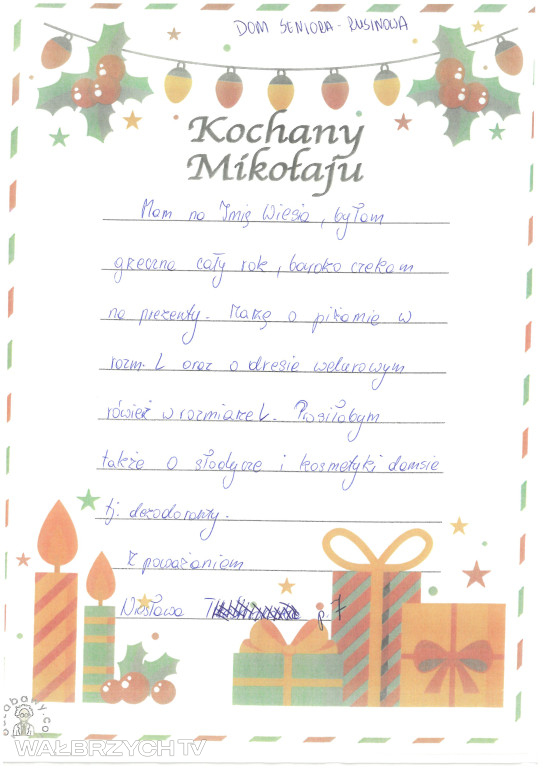 Listy seniorów do Św. Mikołaja