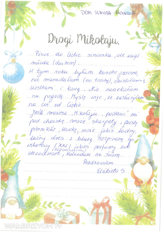 Listy seniorów do Św. Mikołaja