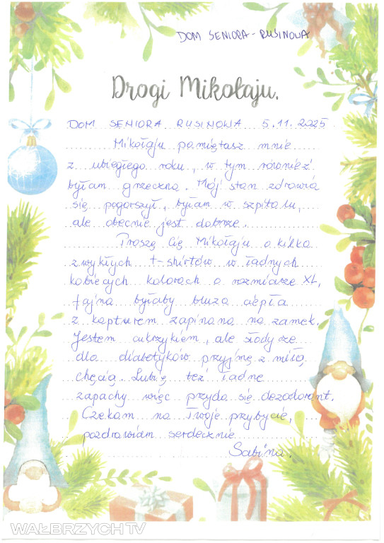 Listy seniorów do Św. Mikołaja