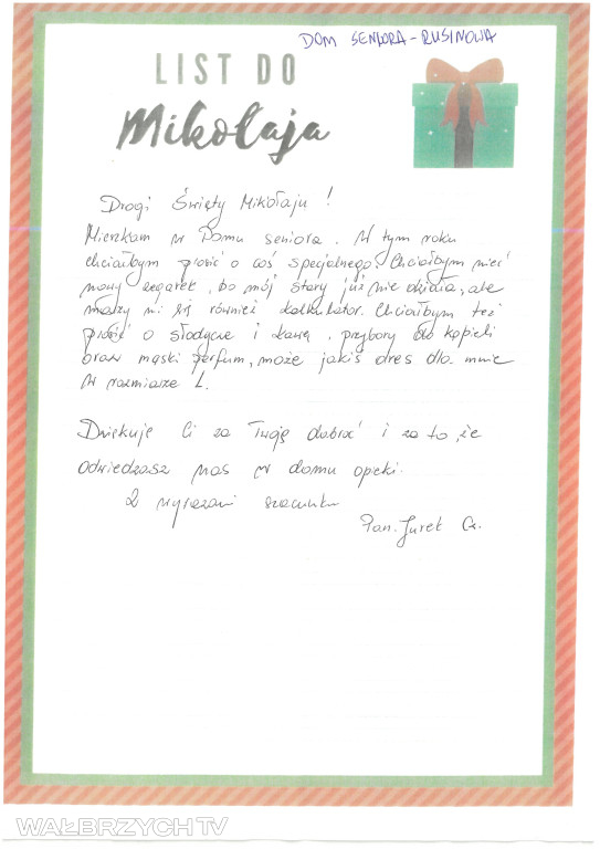Listy seniorów do Św. Mikołaja