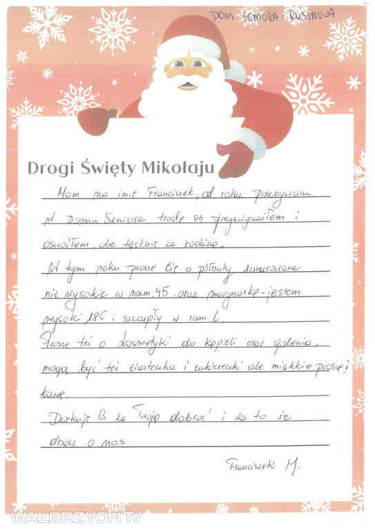Listy seniorów do Św. Mikołaja