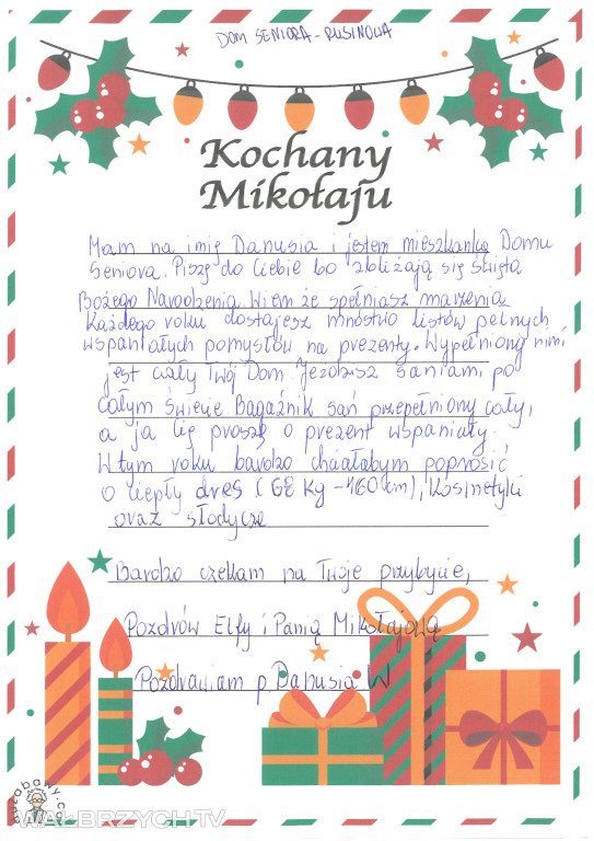 Listy seniorów do Św. Mikołaja