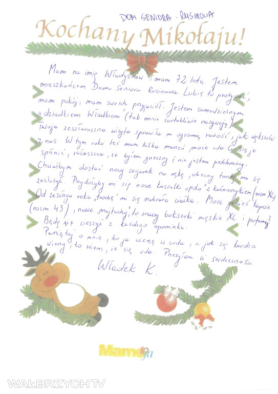 Listy seniorów do Św. Mikołaja
