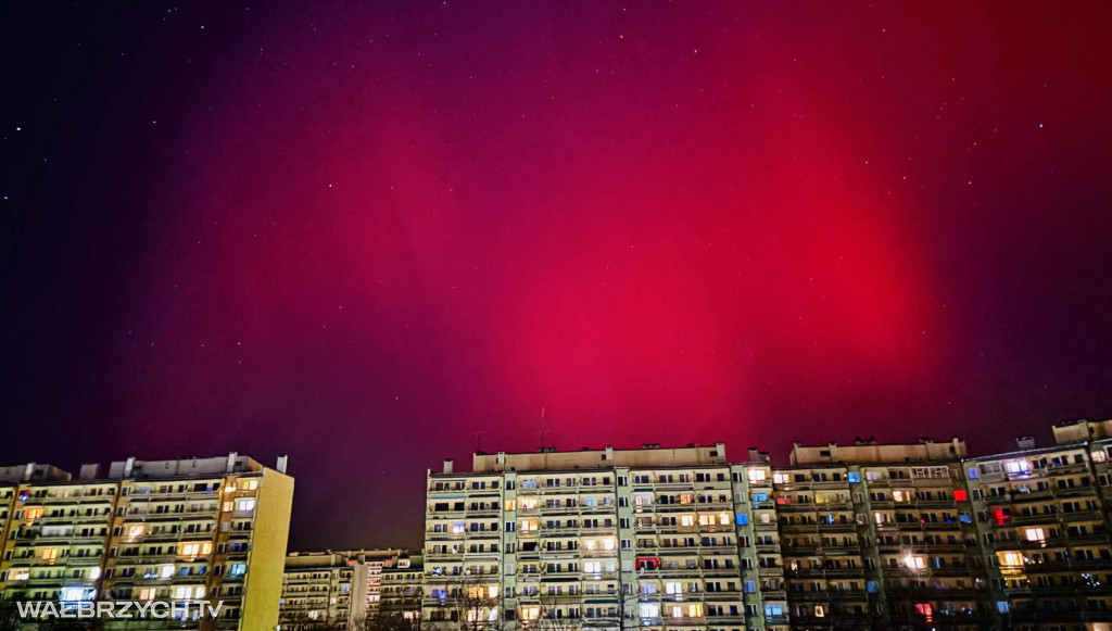 Zorza polarna nad Wałbrzychem