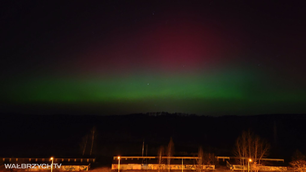 Zorza polarna nad Wałbrzychem