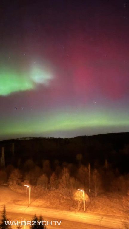 Zorza polarna nad Wałbrzychem
