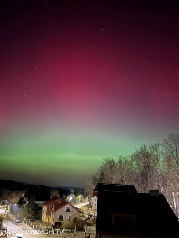 Zorza polarna nad Wałbrzychem