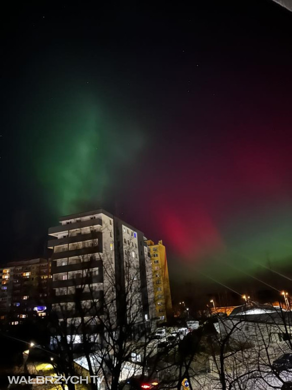 Zorza polarna nad Wałbrzychem