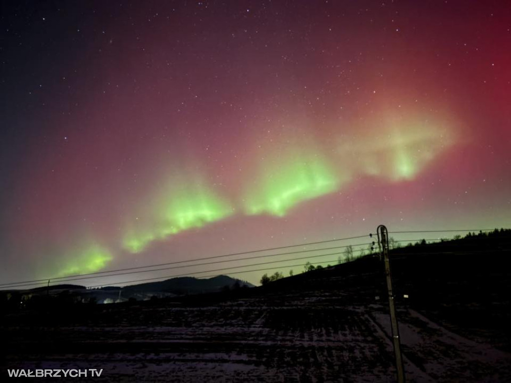 Zorza polarna nad Wałbrzychem