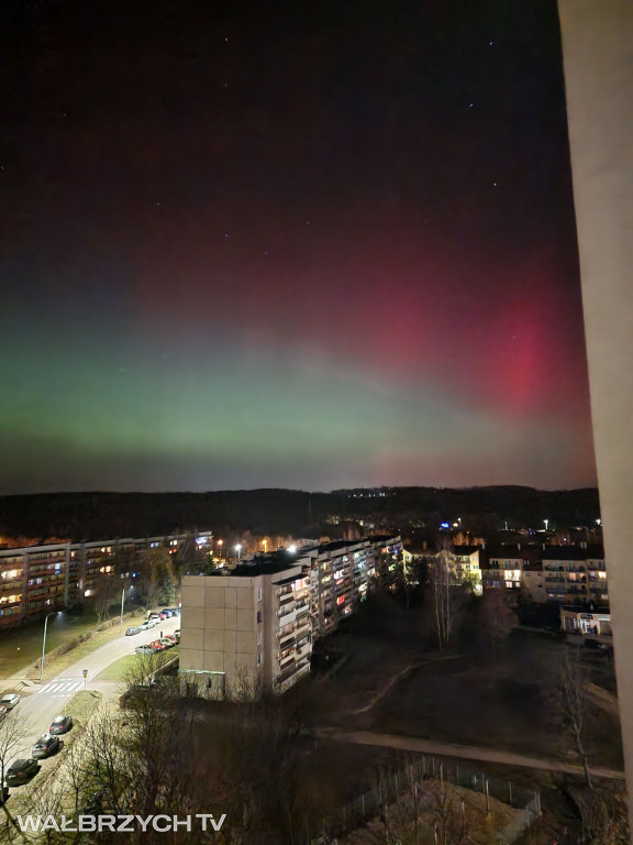 Zorza polarna nad Wałbrzychem