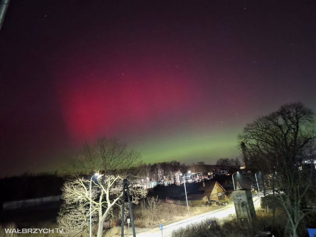 Zorza polarna nad Wałbrzychem