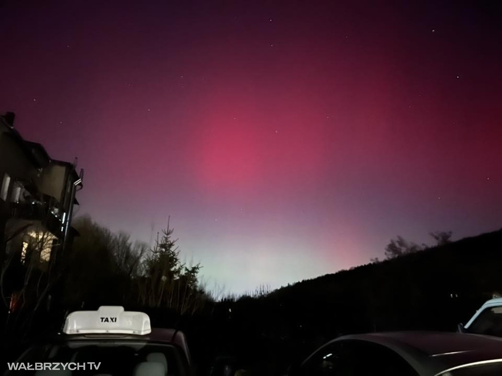 Zorza polarna nad Wałbrzychem