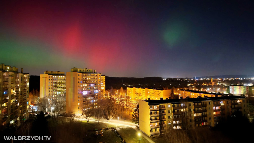 Zorza polarna nad Wałbrzychem