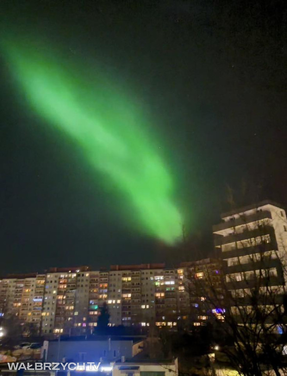 Zorza polarna nad Wałbrzychem