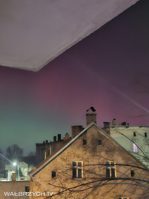 Zorza polarna nad Wałbrzychem