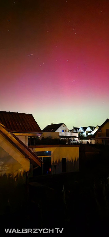 Zorza polarna nad Wałbrzychem