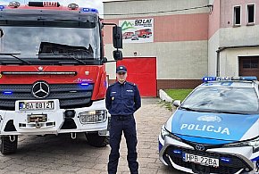 Policjant po służbie ratował seniora z płonącego mieszkania