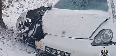 Uderzył autem w drzewo-22402