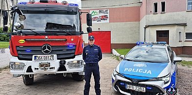 Policjant po służbie ratował seniora z płonącego mieszkania