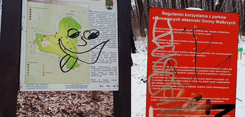 Kolejna dewastacja w wałbrzyskich parkach – wandale nie odpuszczają